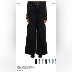 MM6 Maison Margiela Black Panel Wide Jeans